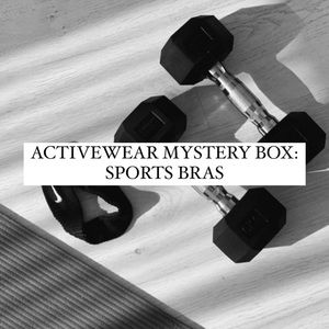 MYSTERY BOX: white sports bras, size small